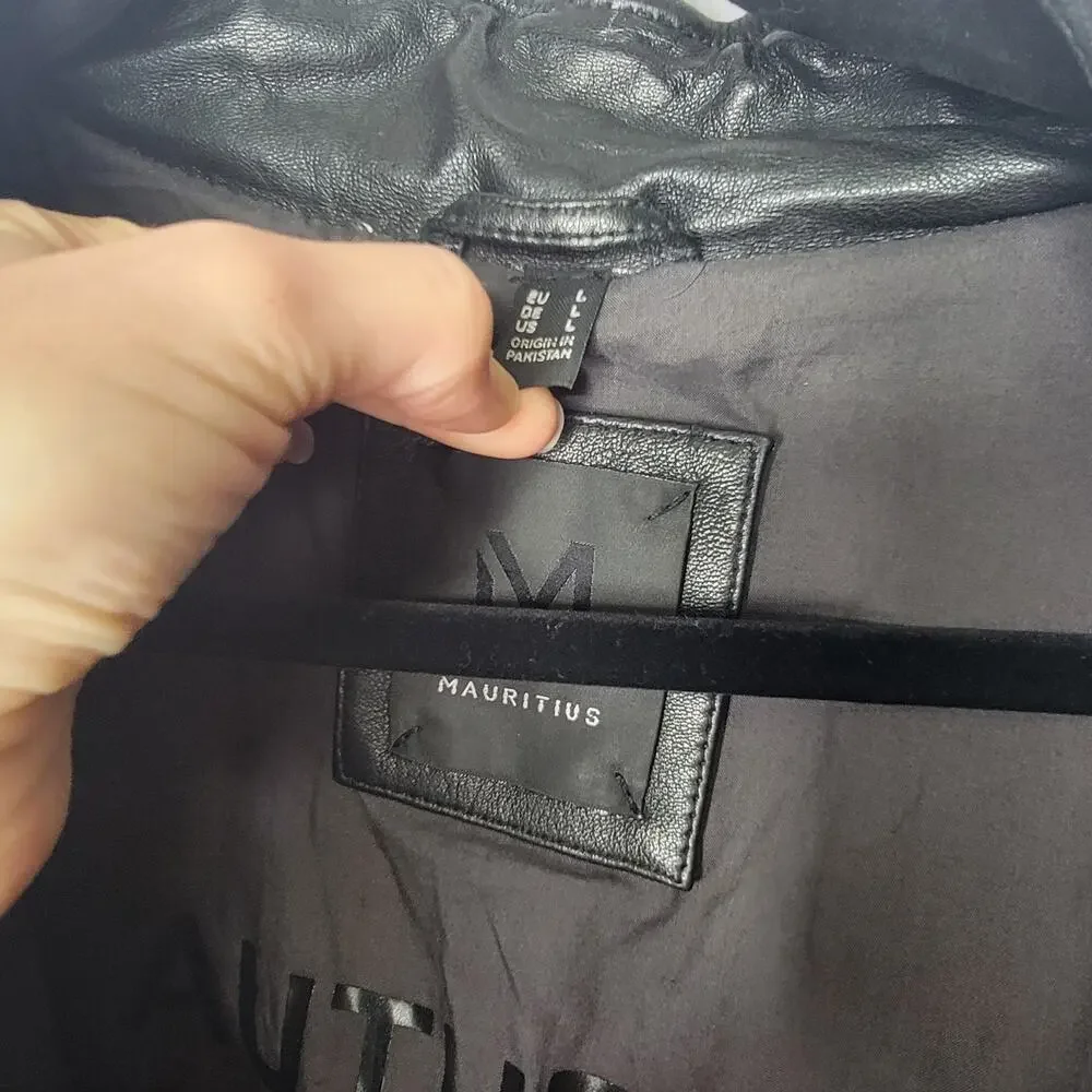 MAURITIUS LEATHER MEN'S GOEFF LAMB LEATHER ZIP-FRONT TRUCKER JACKET - Picture 15 of 16